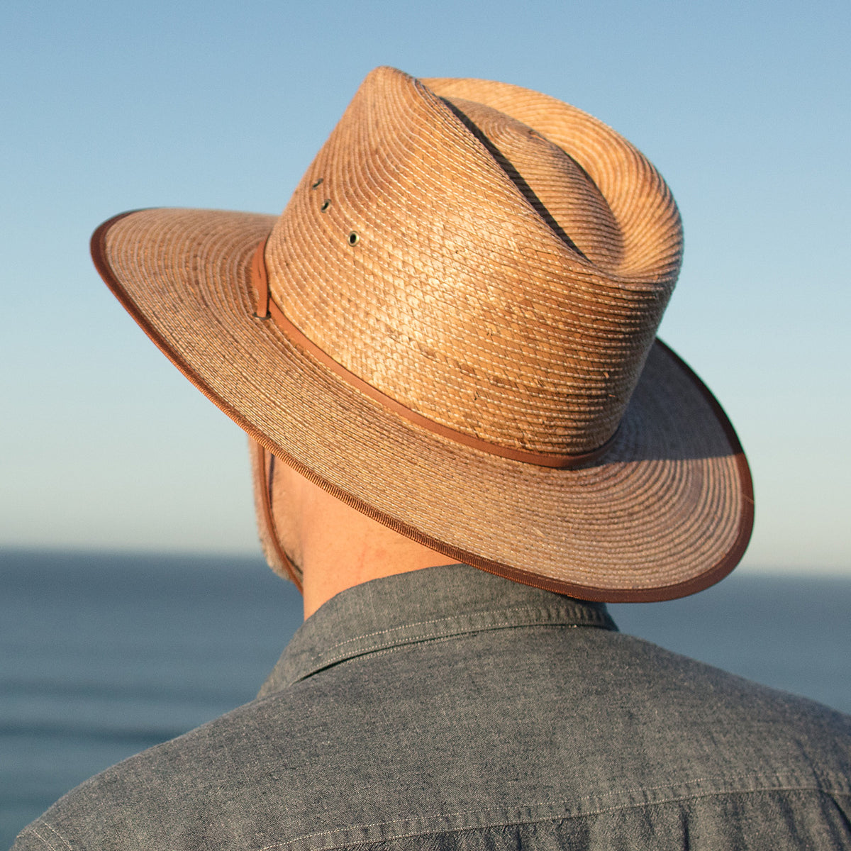 Large Brim NATURAL Straw COWBOY HAT BEACH GARDENER LIFE GUARD HAT FISHING  Hiking Made in MEXICO
