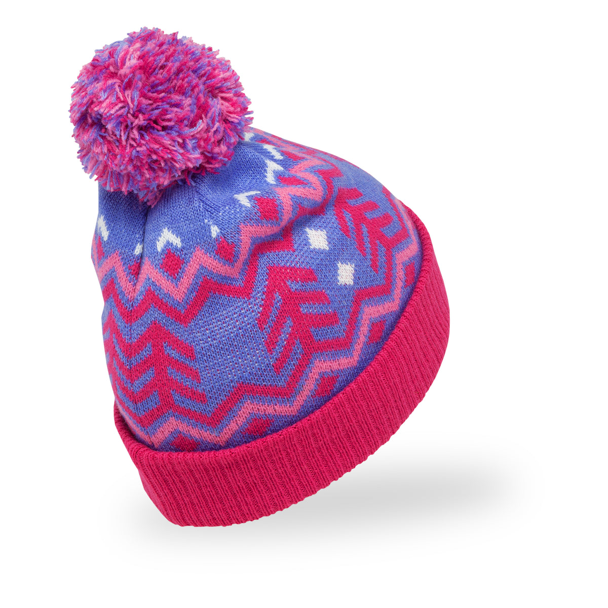 Kids Embroidered Ski Pom Pom Hat